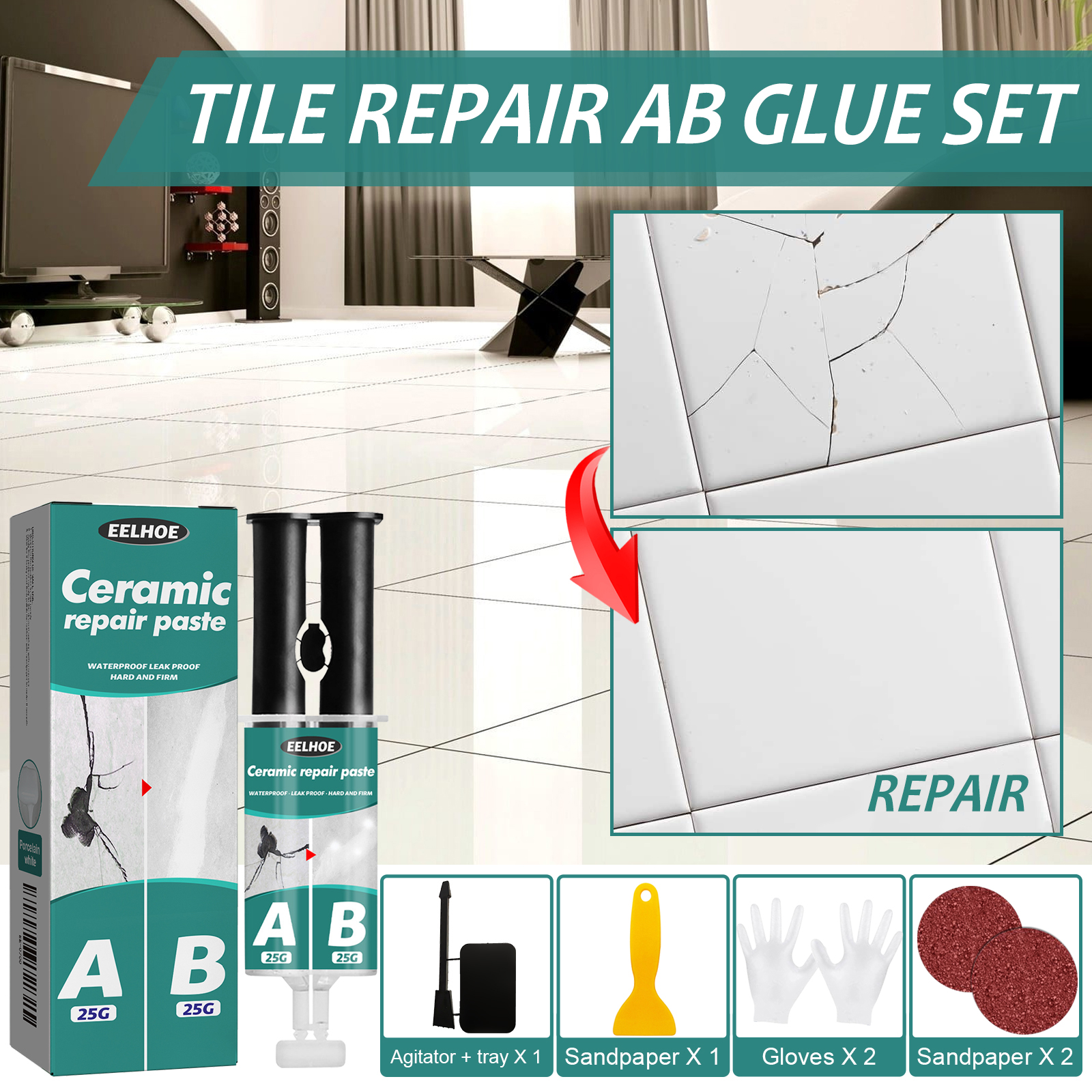 Ceramic Tile Floor - Professional Tile Marble Repair Agent Floor