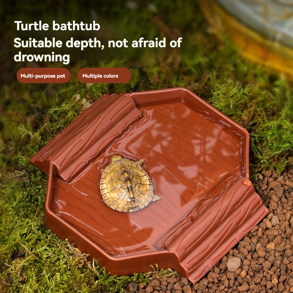 Yellow edge turtle bath basin  - Water Dish Reptile ulasan dan harga
