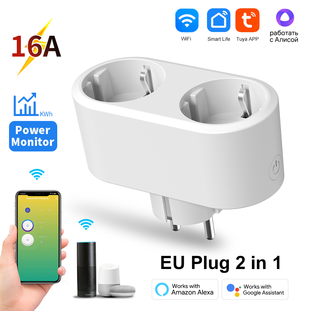 Tuya WiFi Dual Outlet 16A APP  - Timer Dual Outlet ulasan dan harga