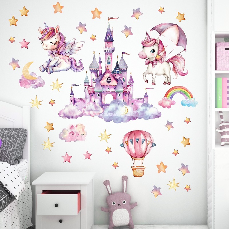 Unicorn Stars Luminous Wall St - Pvc Panel Background ulasan dan harga