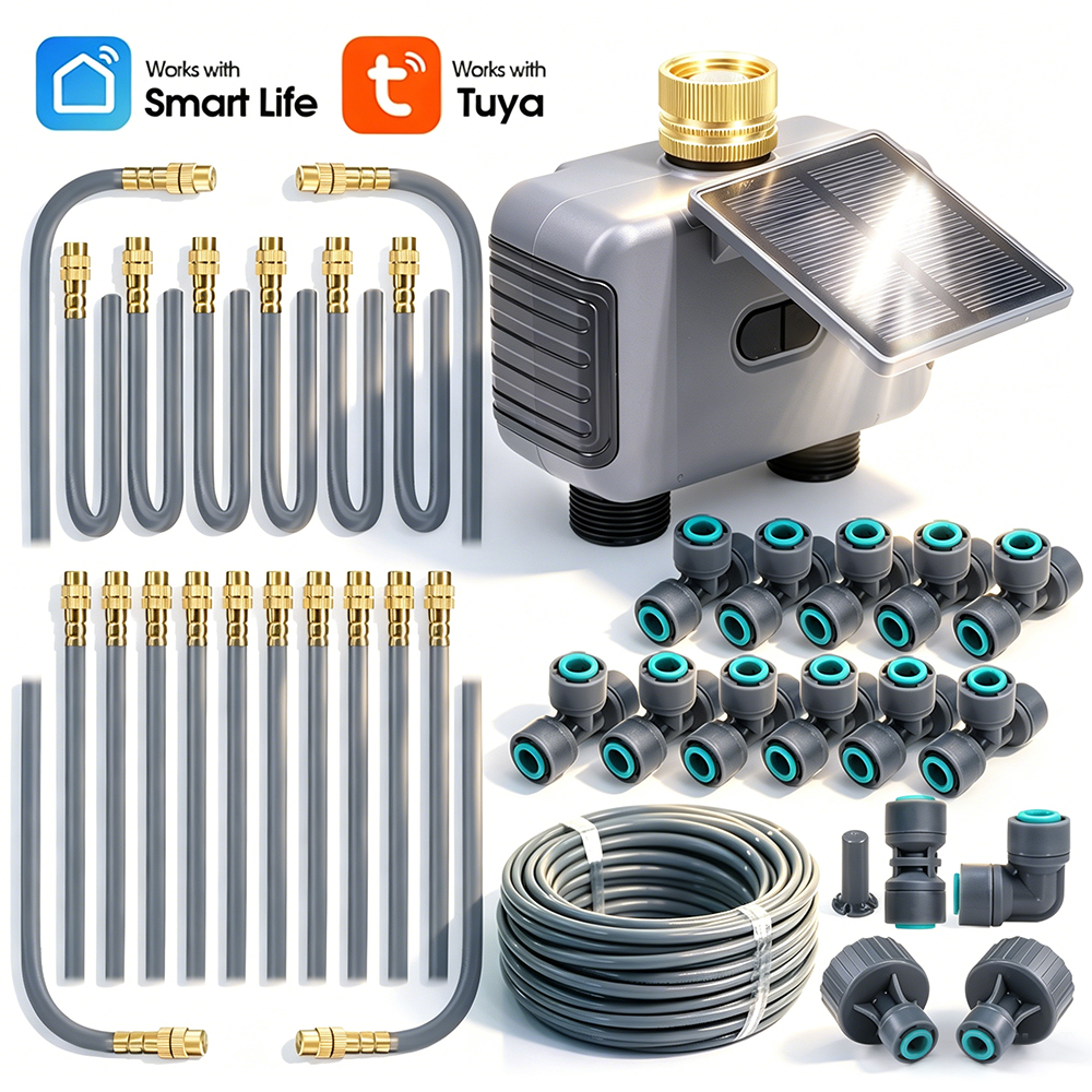 10-30M Tuya Dual Outlet Solar  - Timer Dual Outlet ulasan dan harga